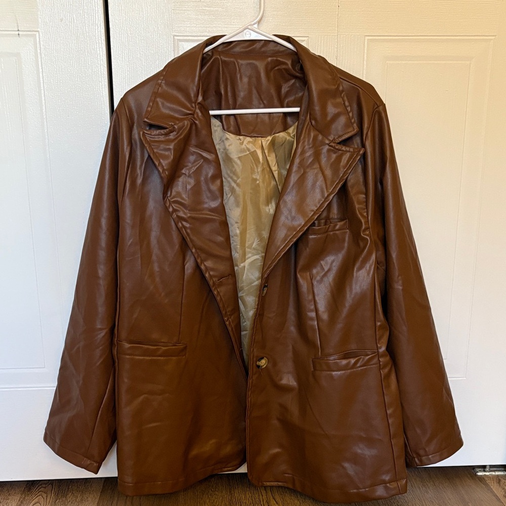 SHEIN Men's Tan Trench Coat